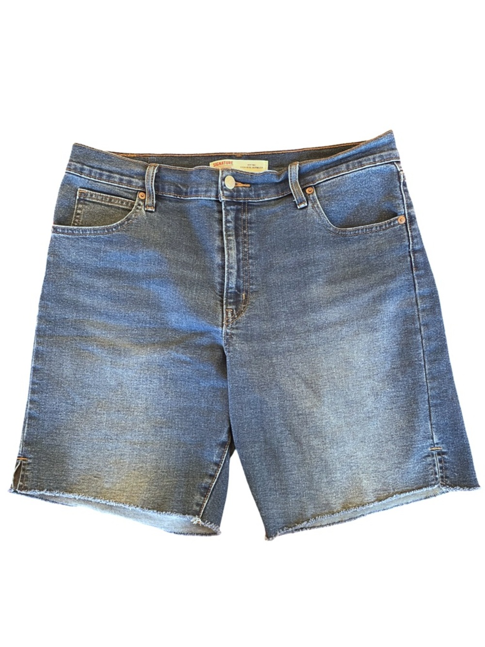 Signature by Levi Strauss Heritage High-Rise Bermuda Denim Jean Shorts - Size 12